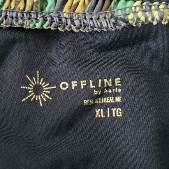 Offline By Aerie Size XL Print Blue Green Tropical Flowy Shorts High Waist - Picture 6 of 7